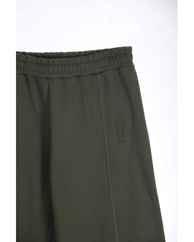 Pantalón verde militar de algodón con cintura elástica