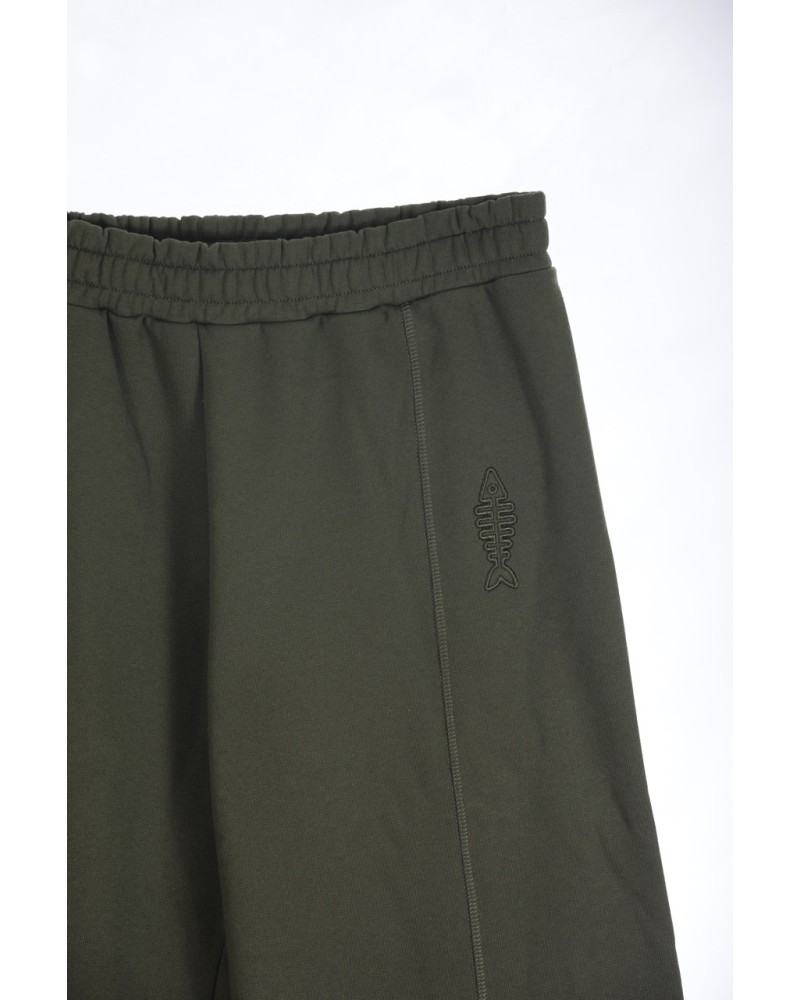 Pantalón verde militar de algodón con cintura elástica