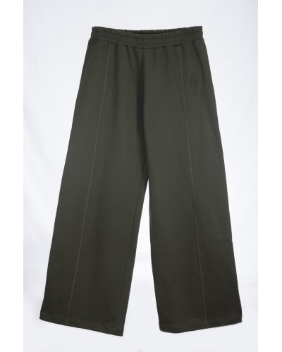 Pantalón verde militar de algodón con cintura elástica